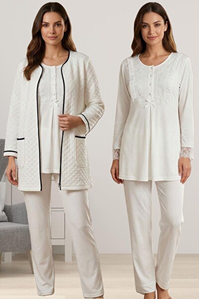 by İGP Σετ πιτζάμες εγκυμοσύνης με καπιτονέ εκρού