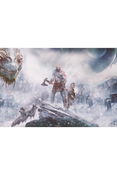 OEM Poster Zeul Războiului Kratos și Atreus, 61x90cm, Zumzeria