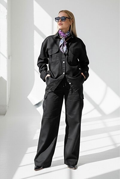 MAABMODA Women's Black Safari Double Set