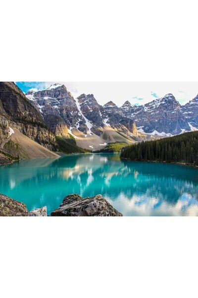 Zumzeria Tablou Canvas Glacier Lake In Beautiful Mountains, 80x50cm, tablouca...