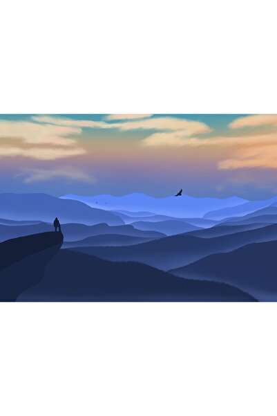 Zumzeria Pictură pe pânză Muntele singur în picioare, 80x50cm, tableau1591,