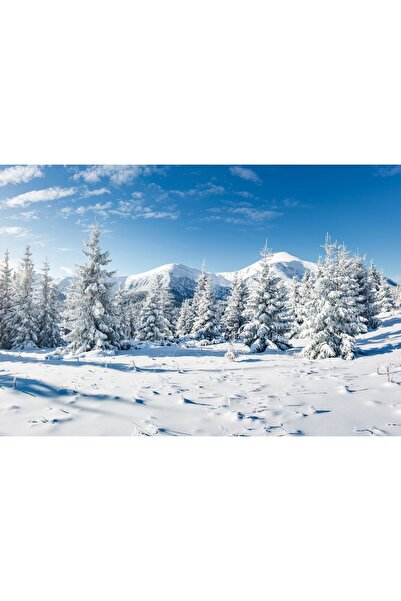 Zumzeria Pictură pe pânză Peisaj montan înzăpezit de basm, 80x50cm, pictură p...