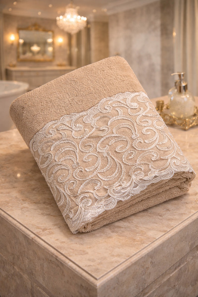 Çeyiz Bahçesi Şeyna منشفة يد مخملية كابتشينو