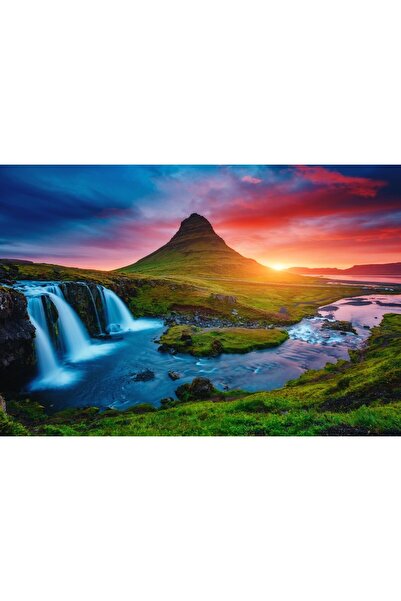 Zumzeria Tablou Canvas Răsărit de soare peste un peisaj uimitor, 80x50cm, tab...