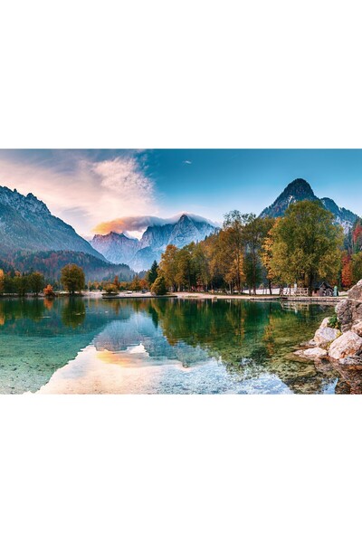 Zumzeria Tablou Canvas Lac cu Reflecții Frumoase ale Munților, 80x50cm, tablo...