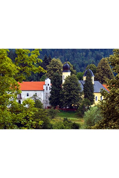 Zumzeria Pictură pe pânză Oraș istoric european de munte, 80x50cm, pictură pe...