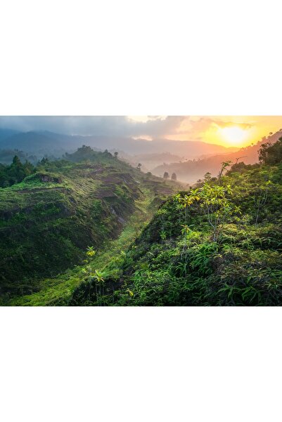 Zumzeria Tablou pânză Vedere pitorească a munților din Thailanda, 80x50cm, ta...