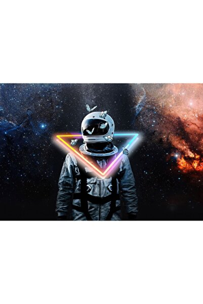 Zumzeria Pictură pe pânză Astronaut Galaxie Neon, 80x50cm, tableou1484,