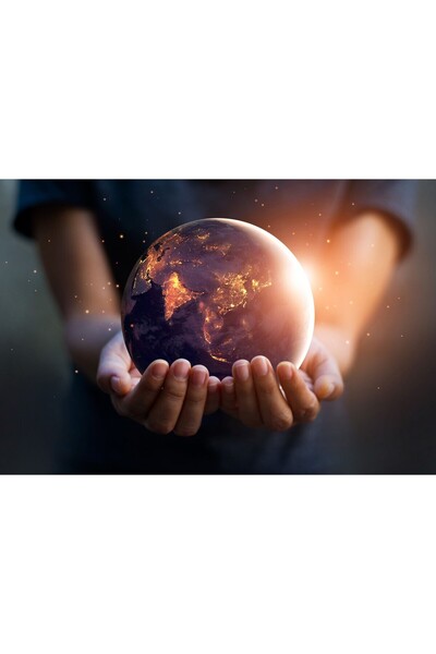 Zumzeria Таблу платно Светът в нашите ръце, 80x50см, tabloucanvas249