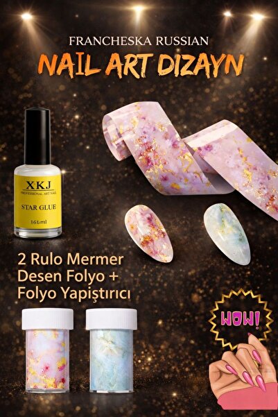 Francheska NAİL ART DİZAYN FOLYO TRANSFER SİSTEM -2 RULO MODA DESEN FOLYO+FOL...
