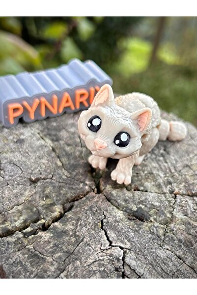 pynarix Kedi Figür Oyuncak - Çocukların Sevimli Dostu Krem 🐈🐾✨ 3d Hareketli...
