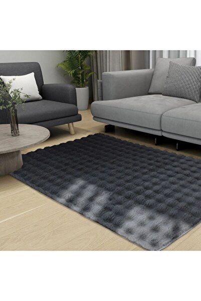 Crea Halı SERİA HALI BUBBLE TAVŞAN PELUŞ KOYU GRİ - ANTRASİT