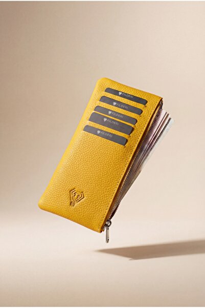 Fil Deri Genuine Leather Long Card Holder with Coin Compartment 2127