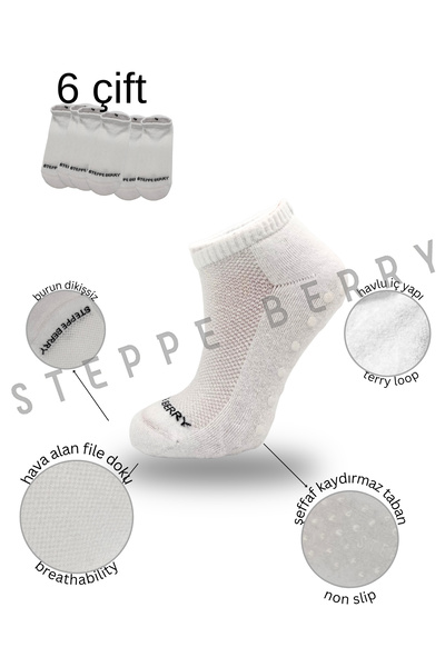 STEPPE BERRY Pachet de 6 șosete de yoga Pilates pentru femei