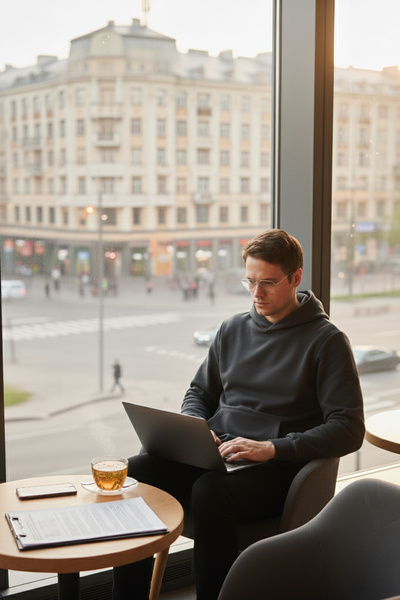 Buratti Regular Fit Hooded Kangaroo Pocket Fleece Lined Soft Sherpa Sweat Men...