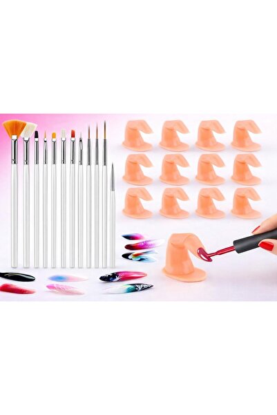 SİNKA Eğitim Parmağı Protez Tırnak Kalıcı Oje Eğitimi 10 Adet + 15'li Tırnak ...