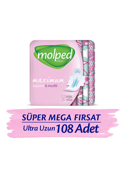 Molped Ultra Hijyenik Ped Uzun Süper Mega Paketi 108 Adet