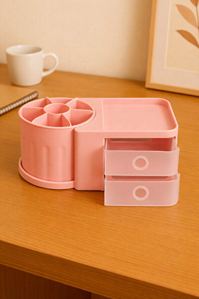 YzHome منظم سطح المكتب مع أدراج بلاستيكية، صندوق تخزين وإكسسوارات لتنظيم المج...