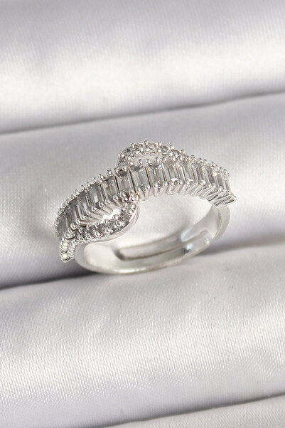 shopwave النحاس الفضة اللون الممر المائي الزركون حجر قابل للتعديل نموذج خاتم ...