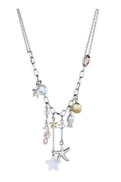 Klips Concept Deniz Objeleri Çoklu Renk Zincir Kolye
