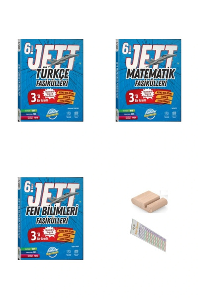 Ünlüler Karması 6. Sınıf JET Matematik + Türkçe + Fen Bilimleri Fasikülleri Y...