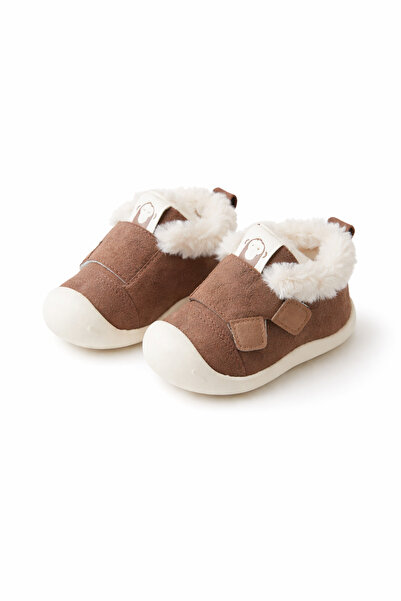 Superbaby Pantofi maro imblaniti pentru bebelusi Snow, cu arici, pentru primi...