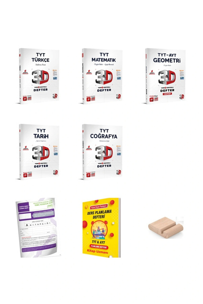 3D Yayınları 3D TYT Matematik Türkçe Geometri Tarih Coğrafya Video Destekli D...
