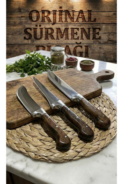 FRS-ÇELİK Sürmene Mutfak ve Kasap Bıçağı Seti 3’lü – Yüzme, Doğrama ve Sıyırm...