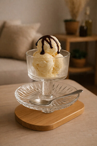 YzHome وعاء زجاجي متعدد الطبقات لتقديم الحلويات والآيس كريم والبسكويت، وعاء م...