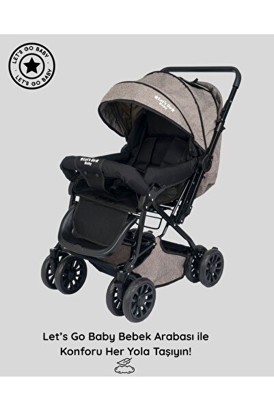 LETS GO BABY Çift Yönlü Tam Kapanır Tente Bebek Arabası Katlanabilir Dayanıkl...