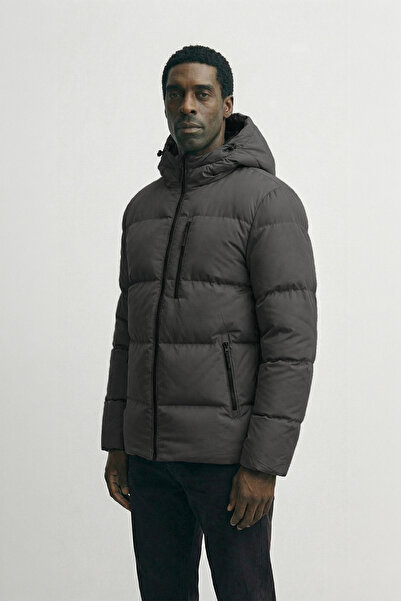 D1fference Erkek Antrasit Kalın Astarlı Kapüşonlu Su Ve Rüzgar Geçirmez Şişme...