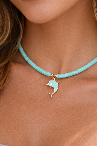 HERCY Su Yeşili fimo Kolye | Figürlü Fimo Kolye | Charm Kolye | Cute Necklace