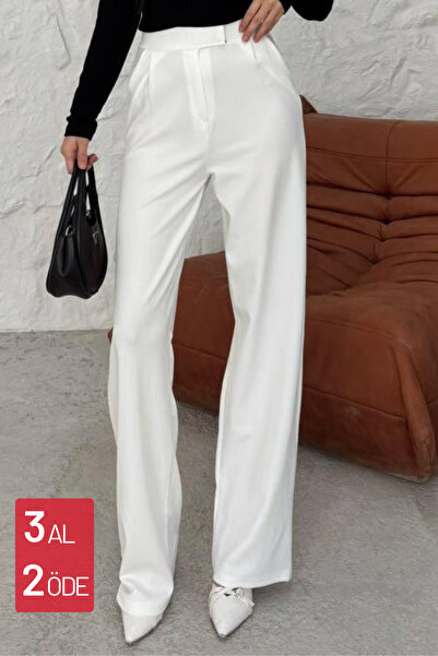 Mogi Butik High Waist Lycra Women's Palazzo Trousers 3030 - Velcro