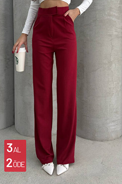 Mogi Butik Women's High Waist Lycra Velcro Palazzo Trousers 3030
