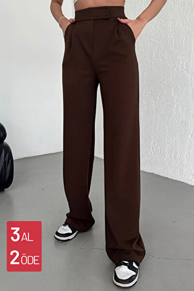 Mogi Butik Women's High Waist Lycra Velcro Palazzo Trousers 3030