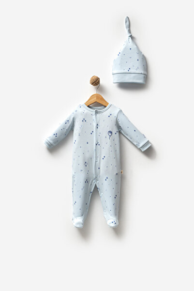 Bubbles %100 ORGANİK PAMUK BALLOON BASKI UNİSEX PATİKLİ BEBEK TULUMU