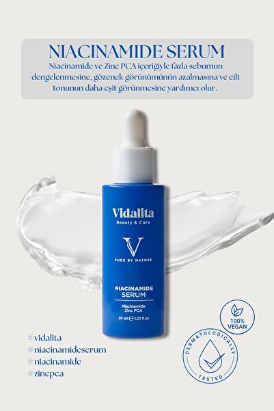 Vidalita Beauty & Care %10 Niacinamide + Zinc PCA Serum | Gözenek, Sebum ve T...