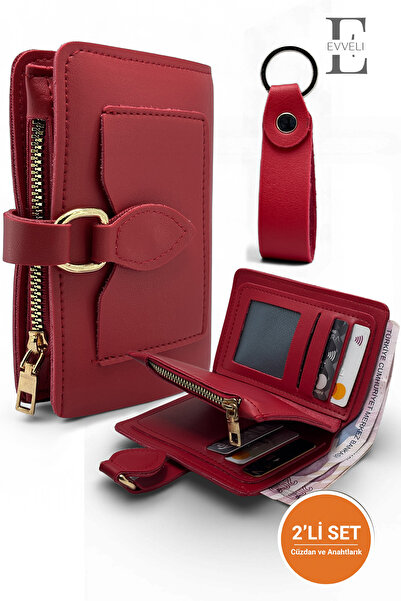 EVVELİ Kadın Cüzdanı Deri Bozuk Para Gözlü Kartlıklı küçük boy