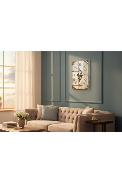 Amisos Dekor Aynalı Eko Dekoratif Saat 58x40 – Gümüş Çerçeve Füme Ayna Duvar ...