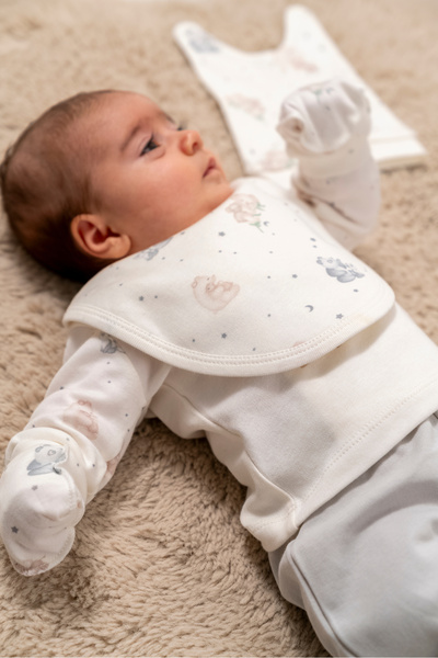 Bubbles طقم كوالا استوائي من القطن العضوي 100% مكون من 5 قطع لإصدار المستشفى