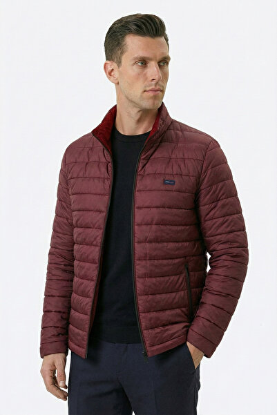 D1fference Erkek Suya Dayanıklı Dik Yaka Şişme Kışlık Jel Elyaf Dolumlu Mont