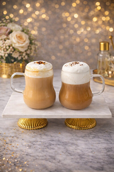 YzHome 2 Pack Borosilicate Glass Handled Pinterest Pear Model Cup Mug 250ml