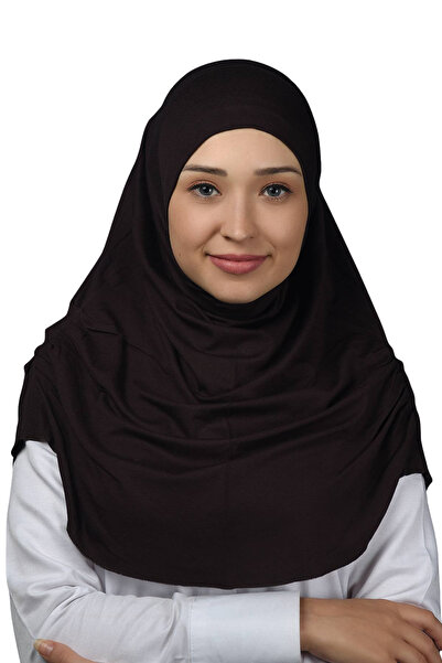 Altobeh وشاح عمامة جاهز برباط مطوي عملي حجاب حجاب - غطاء صلاة - بني داكن