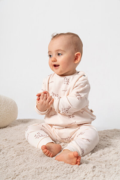 Bubbles 100% Organic Cotton Giraffe Print Baby 2-Piece Set
