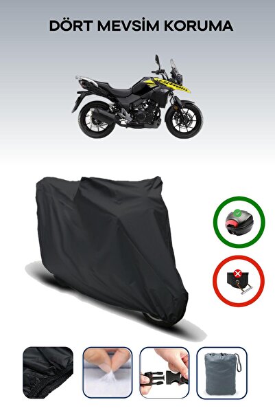 Breen Black Suzuki V-Strom 250 Motorcycle Tarpaulin Rear Bag Compatible