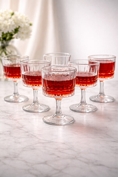 YzHome 6 أقدام زجاجية من طراز Pinterest مخططة من الزجاج البني بسعة 50 مل