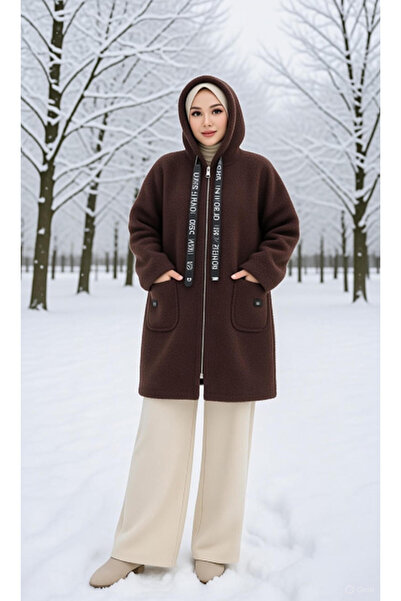 Gülsüm Aydın Kadın Buklet Kap - Oversize Uzun Pamuklu Kaban