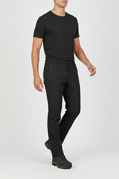 OSTORM Sala Siyah Softshell Outdoor Erkek Pantolon % 95 Polyester, % 5 Elastan