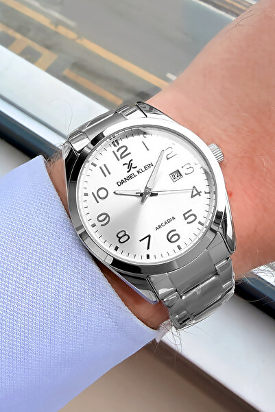 Daniel Klein Orijinal Erkek Kol Saati 3 ATM Su Geçirmez Gümüş Renk Çelik Kord...