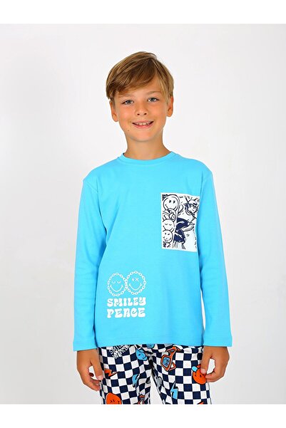 vitmo Set de pijamale Peace pentru băiat - mânecă lungă, 100% bumbac